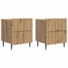 vidaXL Cabinet de chevet 2 pcs Ch&ecirc;ne artisanal 43 x 34,5 x 49,5 cm