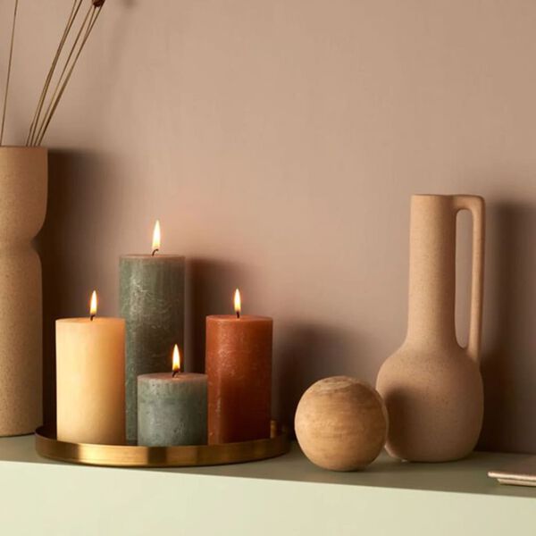 Bolsius Bougies pilier rustiques 4 pcs 130x68 mm Jaune nid d'abeilles