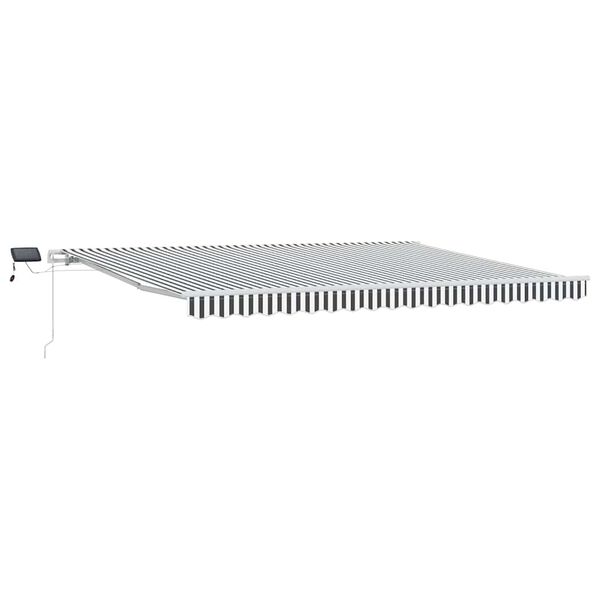 vidaXL Auvent manuel r&eacute;tractable avec LED anthracite blanc 450x300 cm