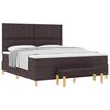 vidaXL Lit &agrave; ressorts avec t&ecirc;te de lit Marron fonc&eacute; 200 x 180 cm tissu