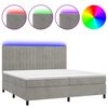 vidaXL Sommier &agrave; lattes de lit matelas et LED Gris clair 200x200 cm