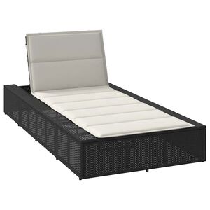 vidaXL Transat avec coussin flottant noir r&eacute;sine tress&eacute;e
