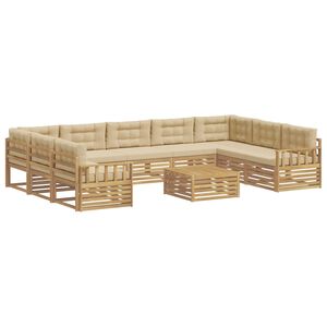 vidaXL Ensemble de canap&eacute;s d'ext&eacute;rieur 10 pc Blanc et Beige