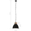 vidaXL Lampe suspendue industrielle Noir Fer et bois solide 46 cm E27