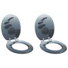 vidaXL Si&egrave;ge de toilette 2 pcs Gris 44 x 38 cm Panneau MDF