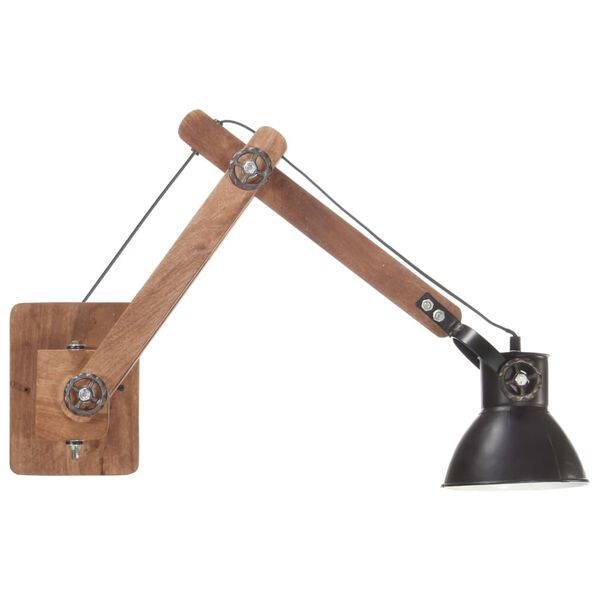 vidaXL Lampe murale Style industriel Noir Rond E27