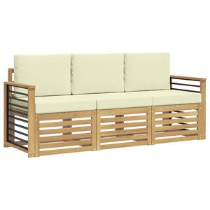 vidaXL Ensembles de canap&eacute;s 3 pc Blanc et cr&egrave;me Polyester