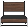 vidaXL Cadre de lit en m&eacute;tal sans matelas ch&ecirc;ne marron 90x200 cm
