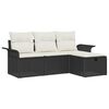 vidaXL Ensemble de canap&eacute; de jardin 4 pc Noir et Cr&egrave;me polyrotin