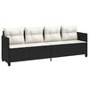 vidaXL Chaise longue avec coussins noir r&eacute;sine tress&eacute;e