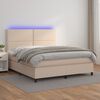 vidaXL Sommier &agrave; lattes de lit avec matelas LED Cappuccino 180x200 cm