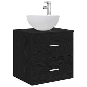vidaXL Vanit&eacute; de lavabo mural Ch&ecirc;ne noir 49,5 x 41 x 64,5 cm