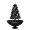 vidaXL Arbre de No&euml;l neigeux avec base de parapluie Noir 170 cm PVC