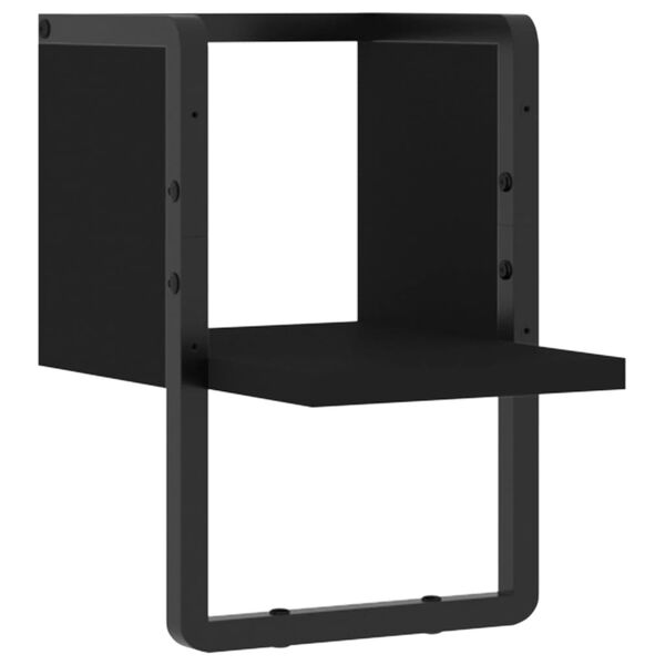 vidaXL &Eacute;tag&egrave;re murale avec barre noir 20x25x30 cm