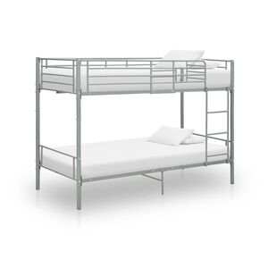 vidaXL Lit superpos&eacute; sans matelas gris m&eacute;tal 90x200 cm