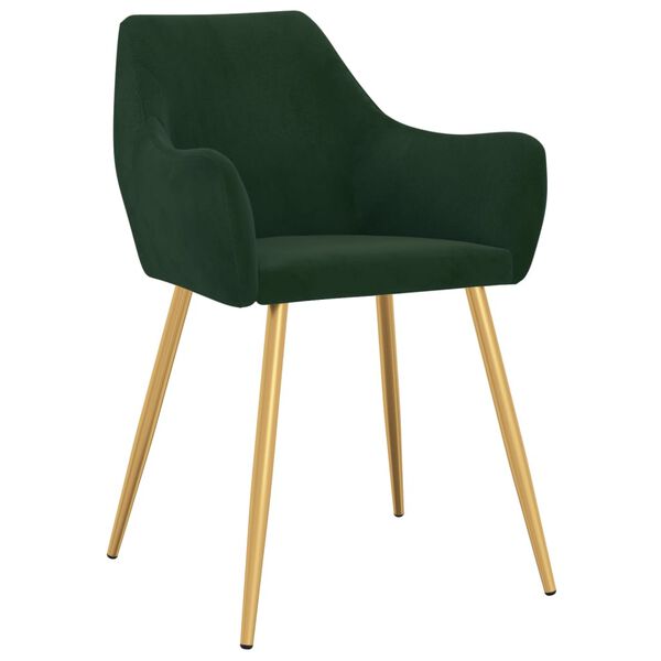 vidaXL Chaises &agrave; manger lot de 4 Vert fonc&eacute; Velours