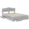 vidaXL Cadre de lit Gris Sonoma 140 x 190 cm Bois d'ing&eacute;nierie