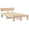 vidaXL Cadre de lit avec t&ecirc;te de lit Naturel 140 x 190 cm Pin massif
