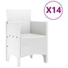 vidaXL Ensemble de salle &agrave; manger pour jardin 15 pcs Blanc Rattan Polt
