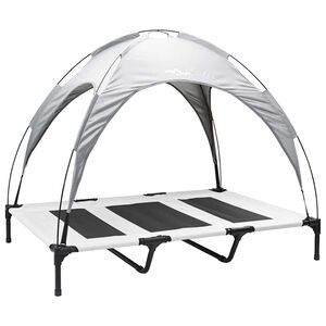 vidaXL Lit pour Chien Gris Argent&eacute; 122 x 93 x 106,5 cm Acier