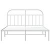 vidaXL Cadre de lit m&eacute;tal sans matelas et t&ecirc;te de lit blanc 150x200 cm