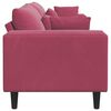 vidaXL Canap&eacute; avec coussin Bordeaux 250 x 77 x 76 cm Velours