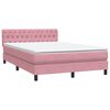 vidaXL Sommier &agrave; lattes de lit avec matelas rose 140x220 cm velours