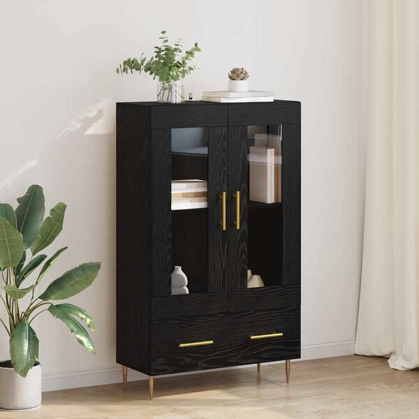 vidaXL Haut Armoire avec tiroir Ch&ecirc;ne noir 69,5 x 31 x 115 cm