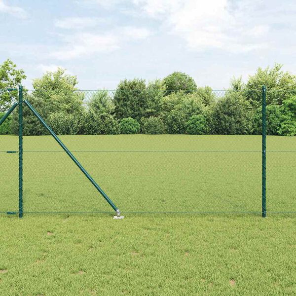 vidaXL Poteau de cl&ocirc;ture. Vert 100 x 1 m (maille de 13 mm)