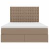 vidaXL Lit de Rangement Cappuccino 140 x 200 cm Cuir synth&eacute;tique