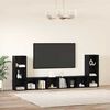 vidaXL Ensemble meuble TV 4 pcs Ch&ecirc;ne noir 37 x 35 x 107,5 cm