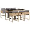 vidaXL Ensemble &agrave; manger de jardin coussins 7 pcs m&eacute;lange beige rotin