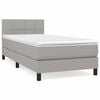 vidaXL Sommier &agrave; lattes de lit avec matelas Gris clair 90x200 cm Tissu