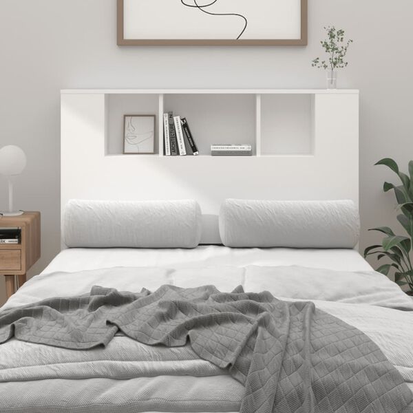 vidaXL Armoire &agrave; t&ecirc;te de lit Blanc 120x18,5x102,5 cm