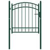 vidaXL Portail de cl&ocirc;ture avec dessus arqu&eacute; Acier 100x86 cm Vert
