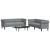 vidaXL Canap&eacute; de salon 2 pcs Gris clair tissu