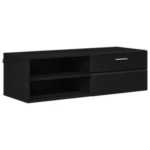 vidaXL Cabinet en Bois 100,5 x 39 x 30 cm Noir Bois d'ing&eacute;nierie