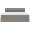 vidaXL Lit avec rangement et matelas avec matelas Taupe 160 x 200 cm