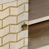 vidaXL Meuble TV 110x30x40 cm bois de manguier massif blanchi