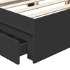 vidaXL Lit de Rangement Noir 200 x 200 cm Bois d'ing&eacute;nierie