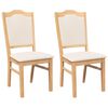 vidaXL Chaises de salle &agrave; manger avec coussins (2 pcs) bois massif caoutchouc