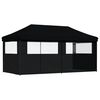 vidaXL Tente de r&eacute;ception pliable escamotable 3 parois lat&eacute;rales noir