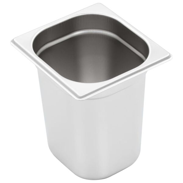 vidaXL R&eacute;cipients Gastronorm 8 pcs GN 1/6 200 mm Acier inoxydable