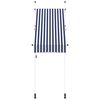 vidaXL Auvent r&eacute;tractable manuel 100 cm Rayures bleues et blanches