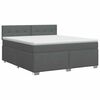 vidaXL Lit boxspring avec matelas Gris fonc&eacute; 160 x 200 cm Tissu