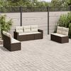 vidaXL Salon de jardin avec coussins 7 pcs marron r&eacute;sine tress&eacute;e