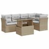 vidaXL Salon de jardin avec coussins 6 pcs beige r&eacute;sine tress&eacute;e