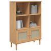 vidaXL Biblioth&egrave;que SENJA aspect de rotin marron bois massif de pin