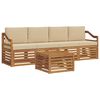vidaXL Ensembles de canap&eacute;s avec coussin 5 pcs Naturel et Beige