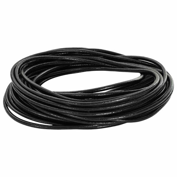 vidaXL Corde en Cuir Noir &Oslash;2,5 mm x 10 m Cuir